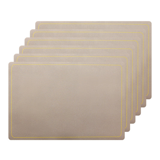 Unique Bargains Set of 6 Heat Resistant Faux Leather Placemats for Kitchen Dining Room Champagne