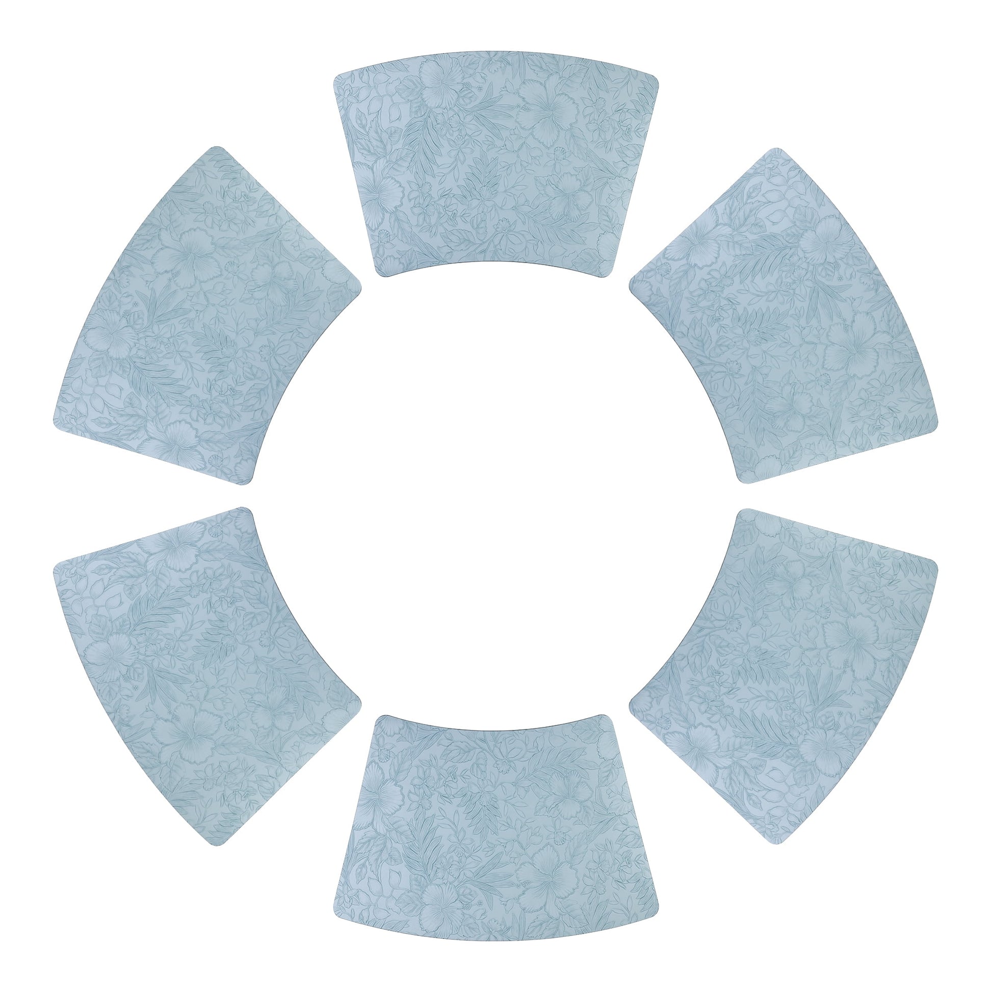 Unique Bargains Set of 6 Place Mat Faux Leather Table Placemat Washable Light Blue 19x12in