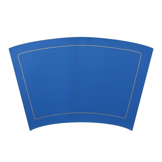 Unique Bargains Set of 6 Wedge Faux Leather Heat Resistant Wipe Clean Round Table Mats Blue