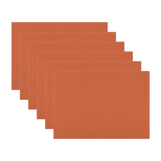 Unique Bargains Set of 6 Woven Placemats for Dining Brown 17*12in