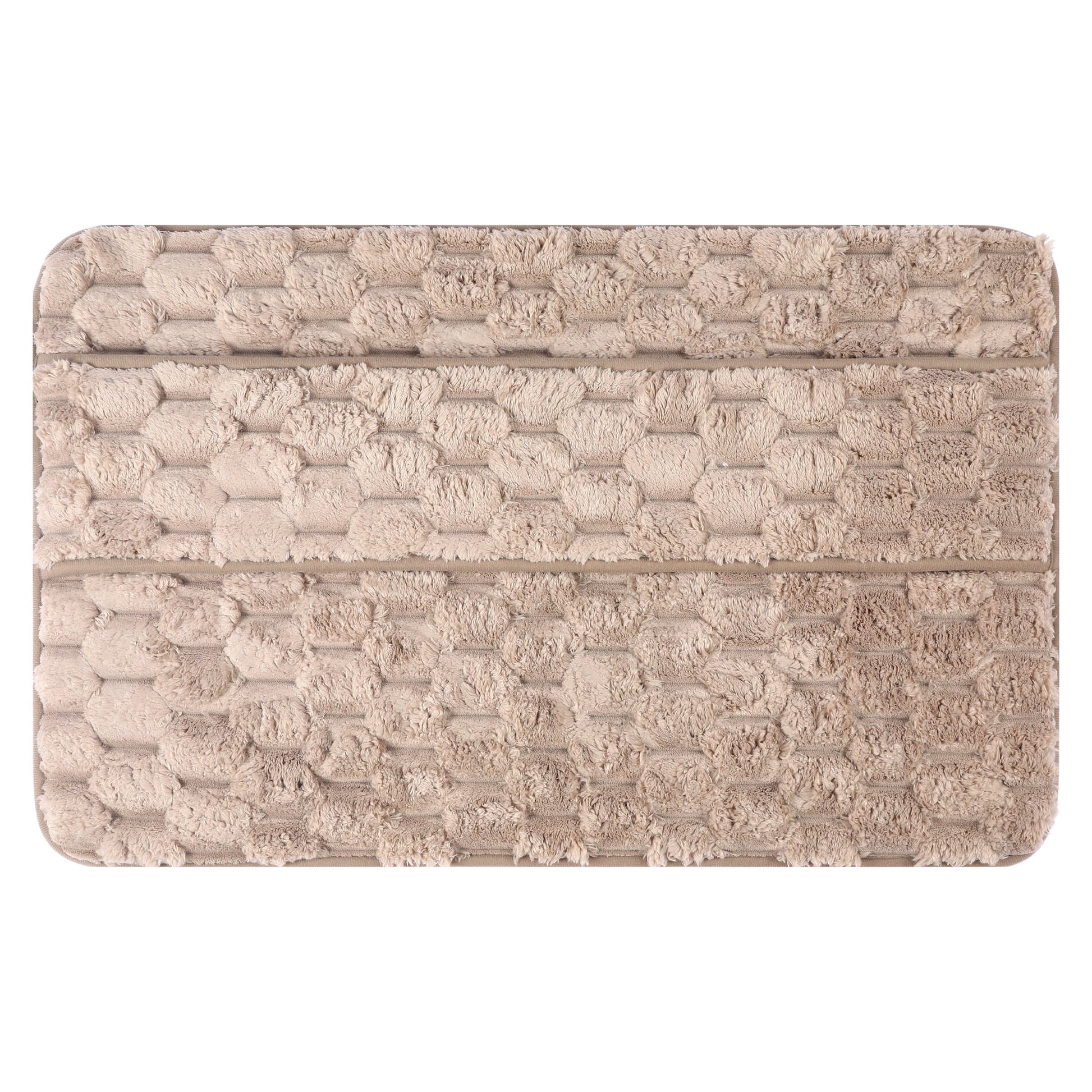 Unique Bargains Soft Absorbent Non-Slip Washable Bath Mat Brown 16" x 24"