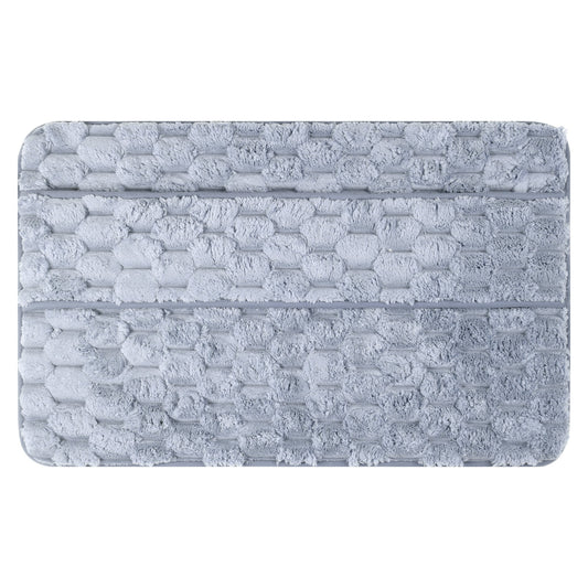 Unique Bargains Soft Absorbent Non-Slip Washable Bath Mat Grey 16" x 24"