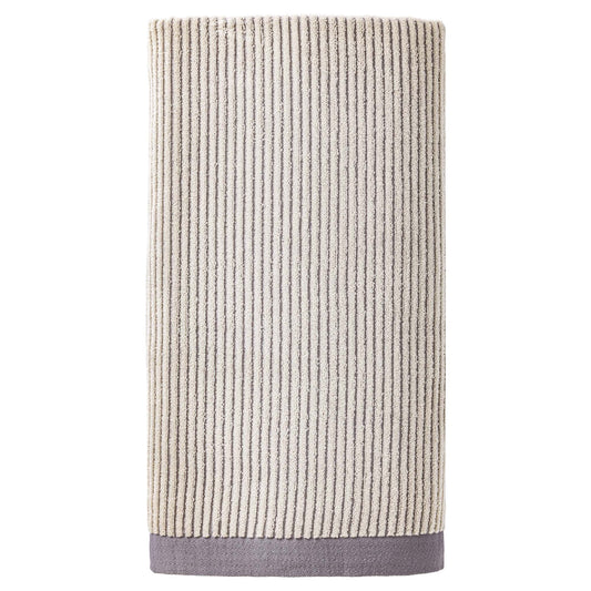 Unique Bargains Soft Highly Absorbent Pure Cotton Striped Bath Towel Grey 55" x 28"