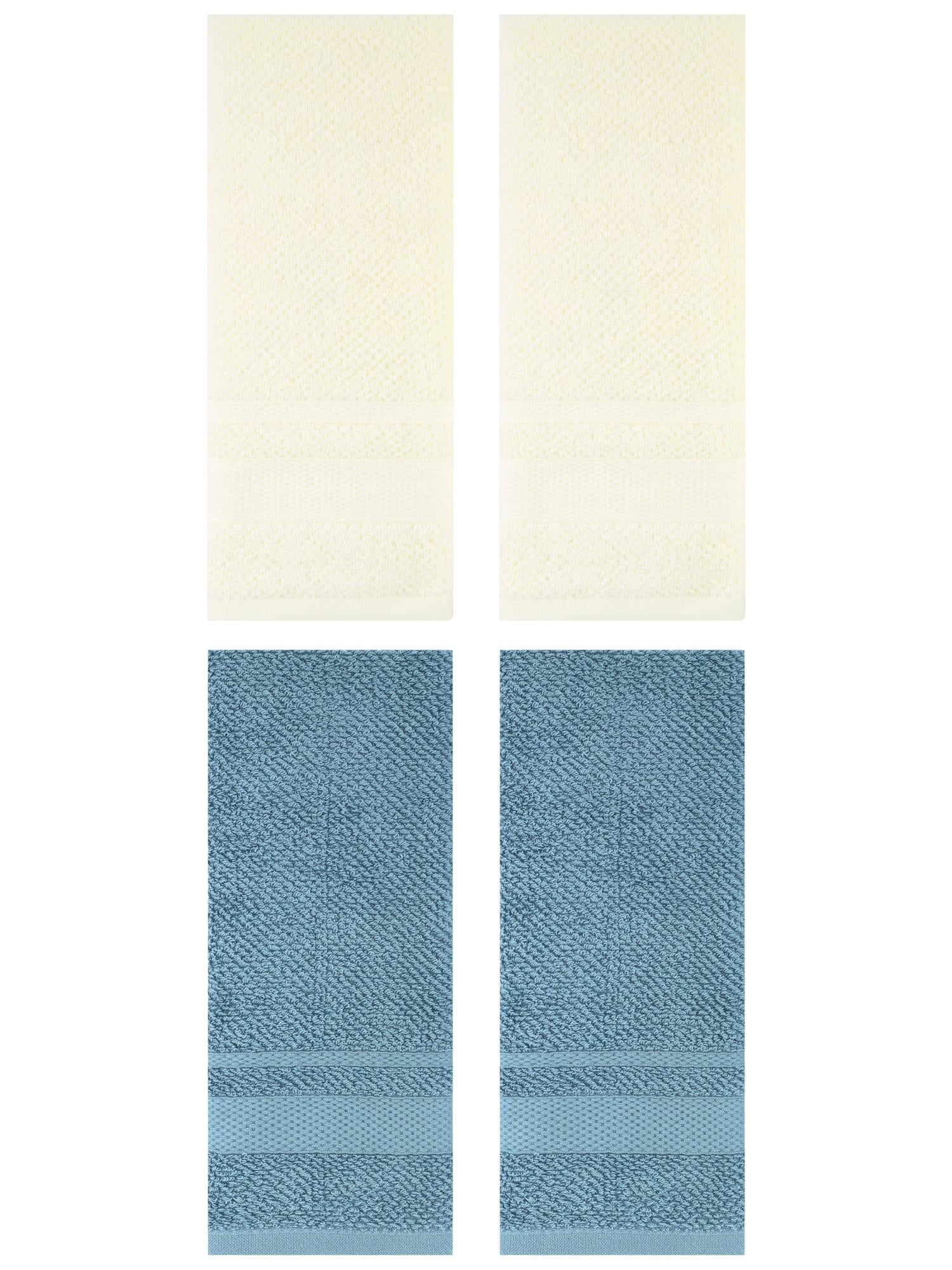 Unique Bargains Solid Hand Towels Absorbent Towel for Bath Kitchen Pink/White 4 Pack