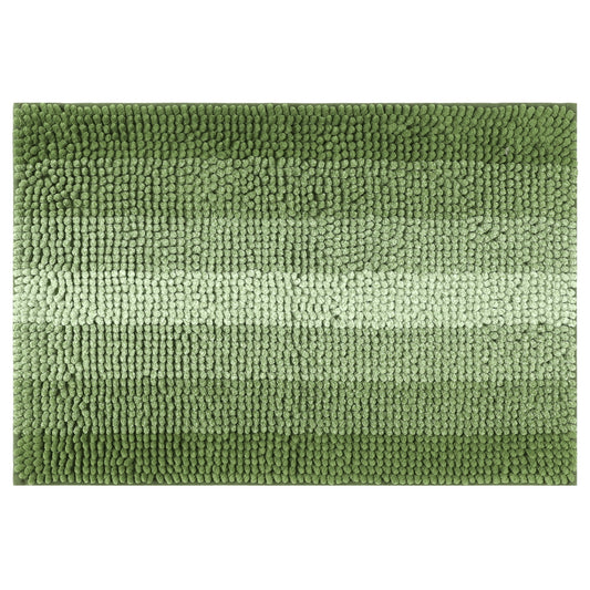 Unique Bargains Striped Bathroom Rugs Non-Slip Bath Carpet Bath Mats Green-2 20"x32"