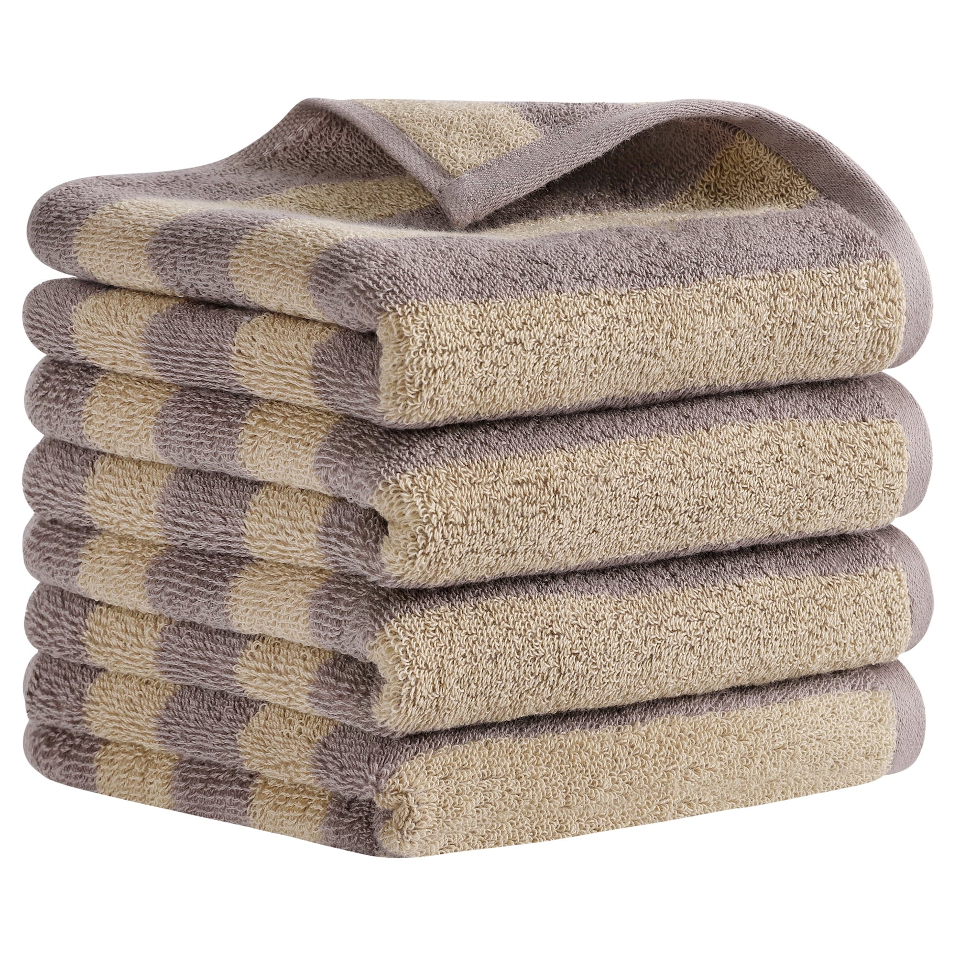 Unique Bargains Striped Cotton Hand Towel Set Soft Towels Blue 13" x 29" -2 Piece