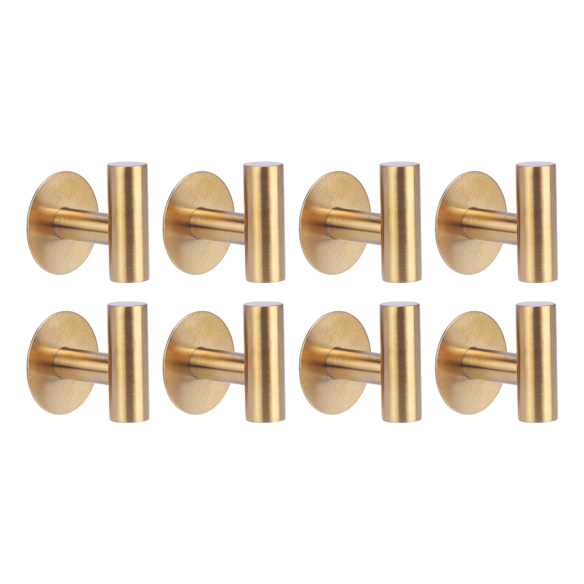 Unique Bargains Utility Hooks 8Pcs Metal Durable Wall Hooks for Household Gold