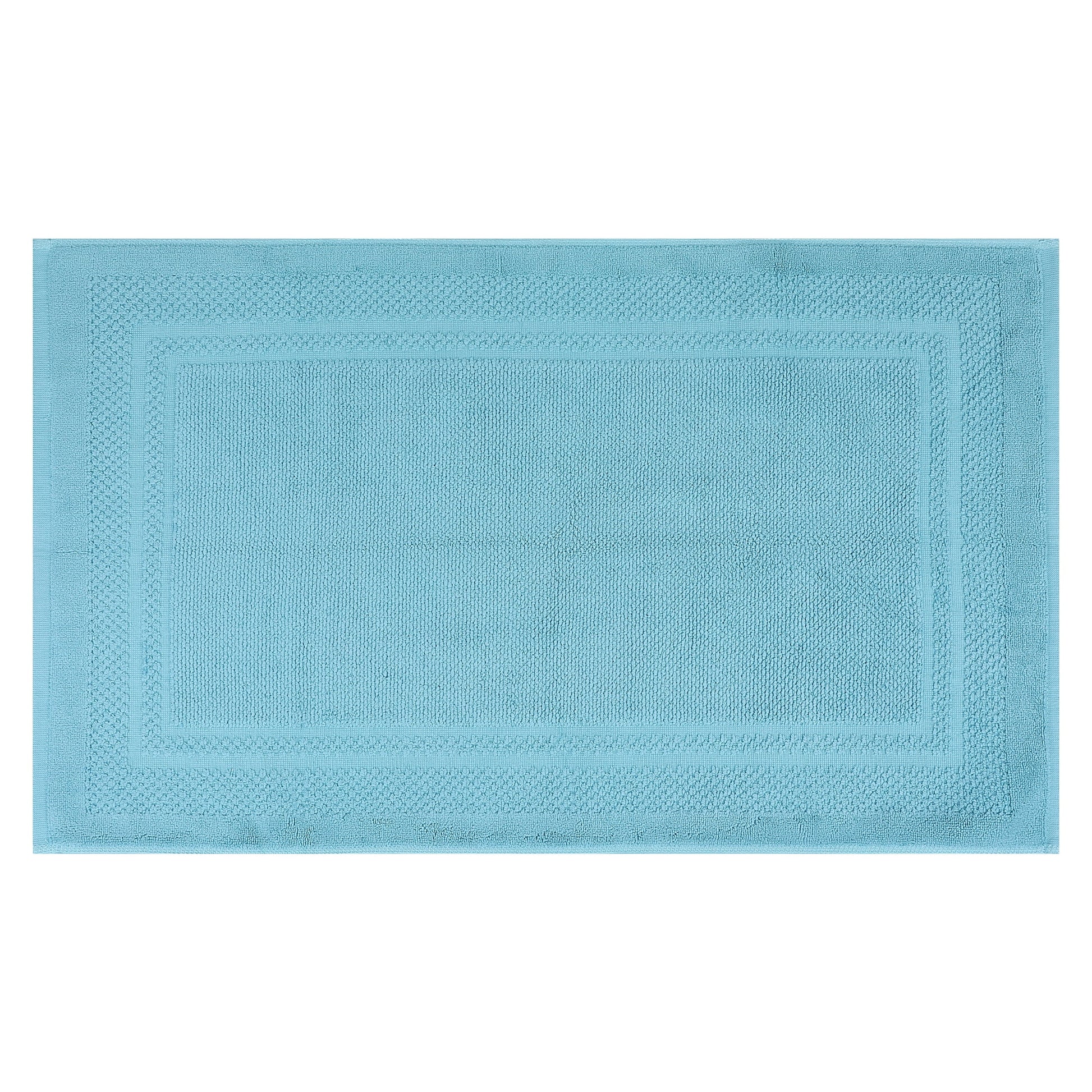 Unique Bargains Washable Cotton Bath Rugs Quick Dry Floor Carpet Shower Mat Blue