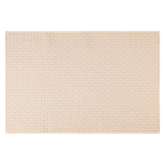 Unique Bargains Weaving Pattern Soft Absorbent Bath Mat Beige 24" x 36"