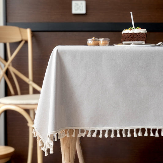 Unique Bargains Wrinkle Free Tablecloths for Holiday Camping Apricot 86.61"x55.12"