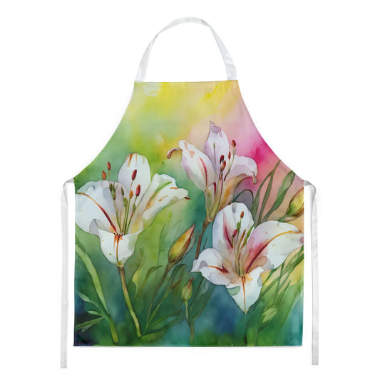 Utah Sego Lilies in Watercolor Apron 27 in x 30 in