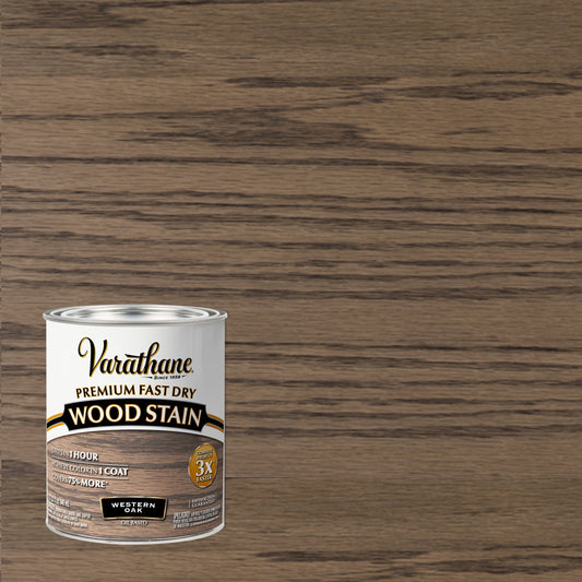 2 Pack, Western Oak, Varathane Premium Fast Dry Wood Stain-370719, Quart