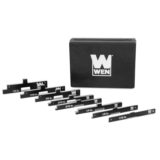 WEN 10408 Aluminum Precision Setup Blocks, Eight-Piece Gauge Set for Router Tables, Table Saws, Band Saws, and Woodworking
