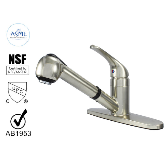 WMF-8348ZM-BN - Hybrid Metal Deck Kitchen Sink Faucet with Pull out sprayer, Single Handle, Ceramic Cartridge BN