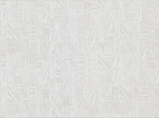 Warner Textures Kensho Off-White Parquet Wood Wallpaper, 27-in by 27-ft, 60.8 sq. ft