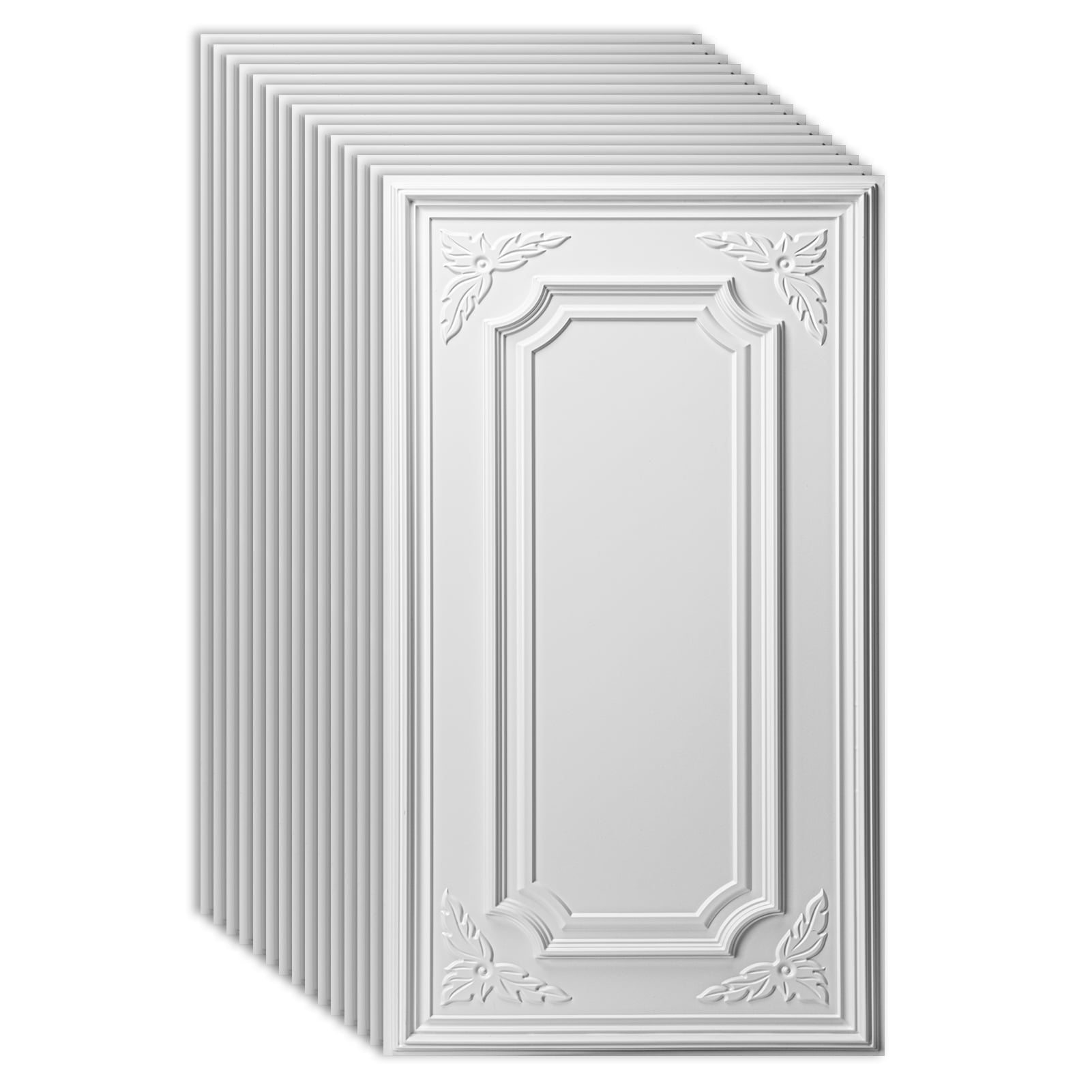 Art3d White 24''x48'' Drop-In Ceiling Tiles, 12 pack PVC Waterproof 3D Wall Paneling for Interior Decor,96 Sq.ft.