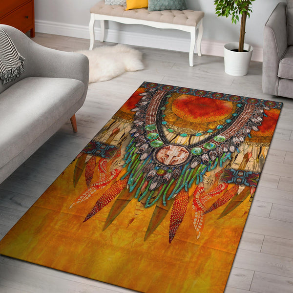 Wolf Necklace Pattern Area Rug
