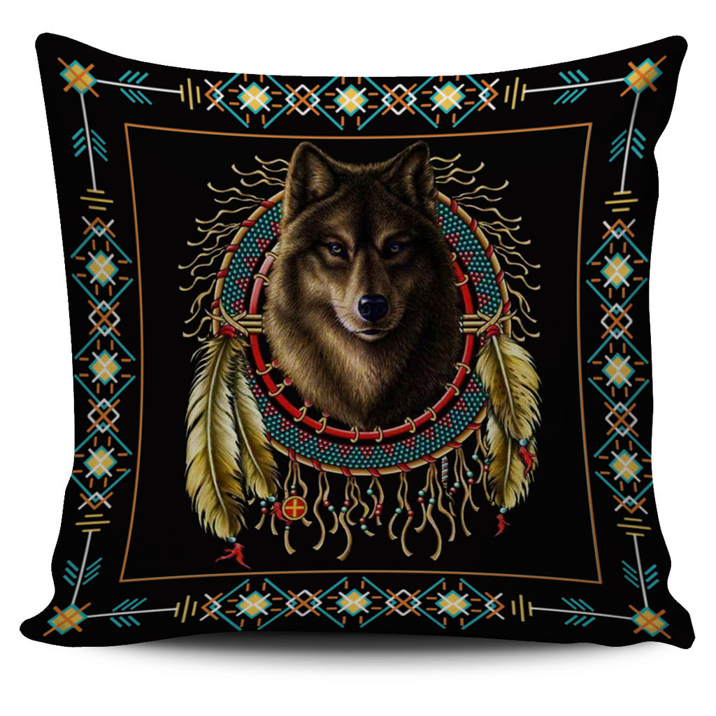 Wolf Warrior Dreamcatcher Native American Pillow Covers