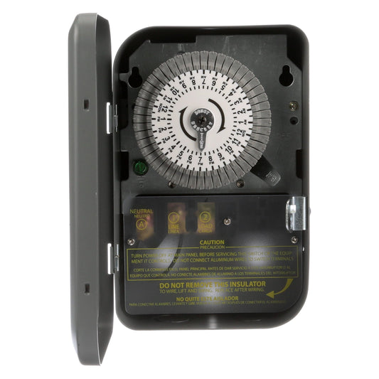 Woods 59101WD 120V 40A SPST Indoor 24-Hour Mechanical Time Switch Timer with Metal Box