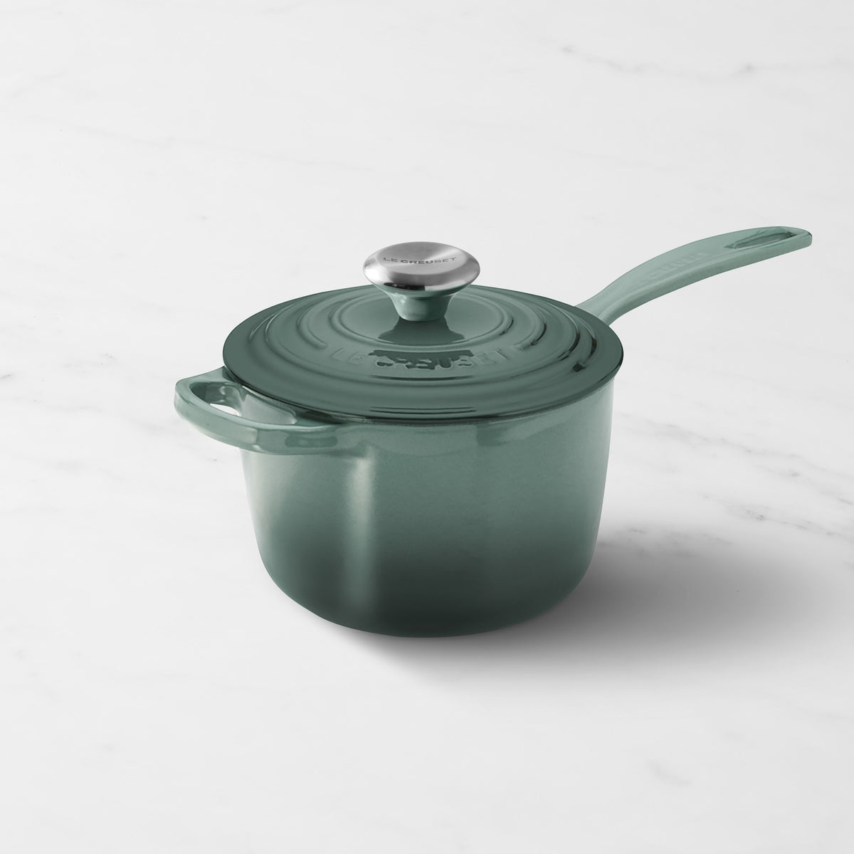 Le Creuset Signature Enameled Cast Iron Saucepan,Ocean,1.75-Qt.