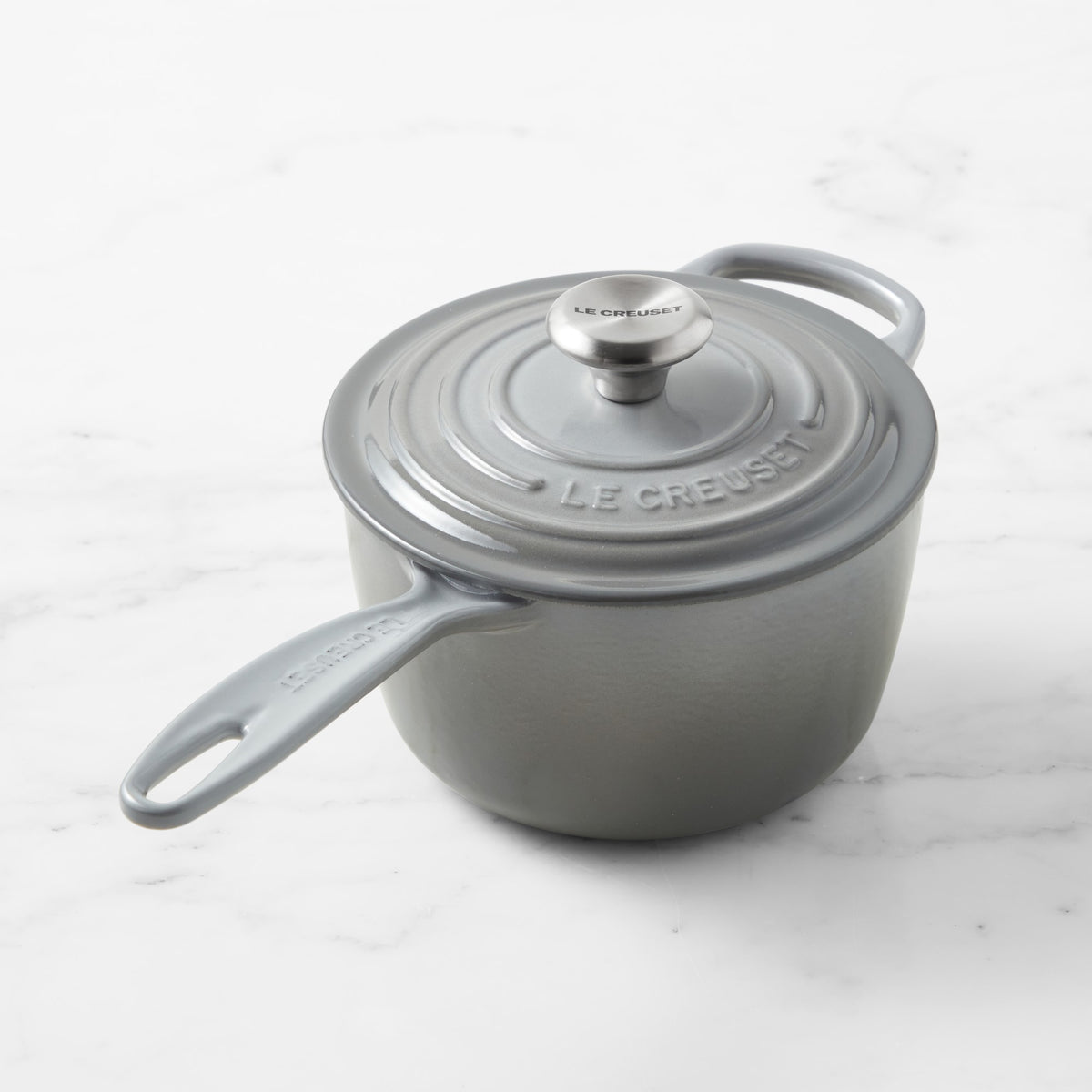 Le Creuset Signature Enameled Cast Iron Saucepan,French Grey,1.75-Qt.