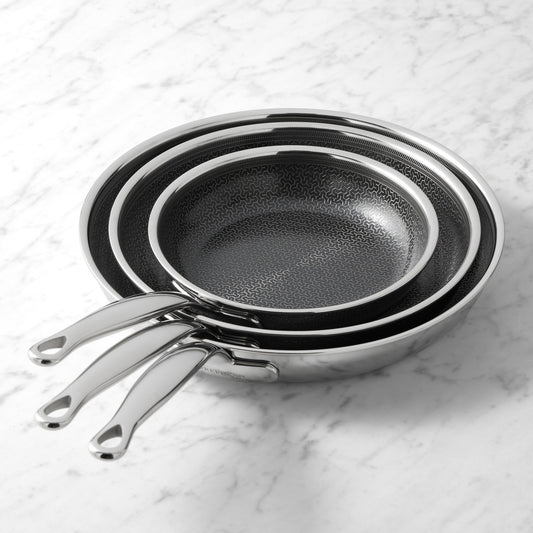 GreenPan Premiere Max Hybrid Stainless-Steel Ceramic Nonstick  Fry Pan, Set of 3,,WSNOADS