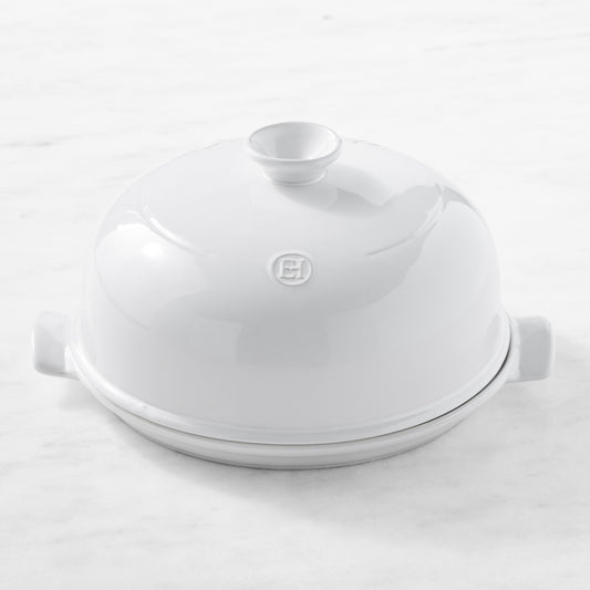 Emile Henry French Ceramic Bread Cloche,white,