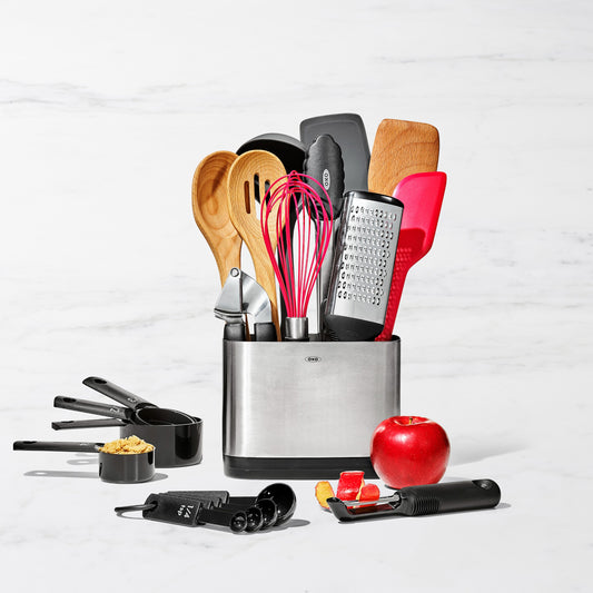 OXO Good Grips Everyday Kitchen Tools with Utensil Holder, Set of 20,,WSNOADS