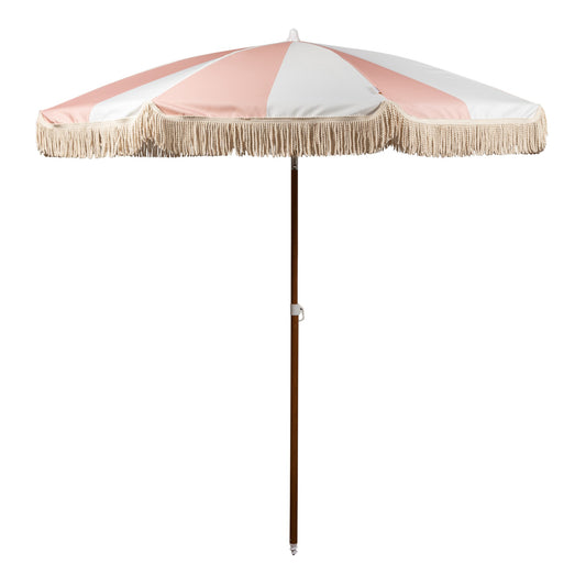 6.5' Round Beach State Summerland Portable Umbrella,Pink Salt Stripe,
