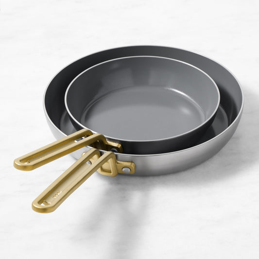 GreenPan Stanley Tucci Stainless-Steel Ceramic Nonstick Fry Pan, Set of 2,,