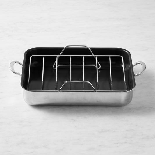 GreenPan Premiere Max Stainless-Steel Ceramic Nonstick Roaster, 16",,