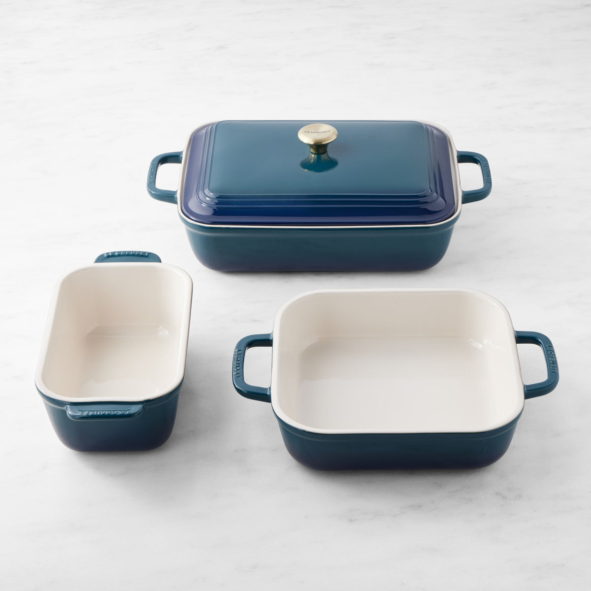 Le Creuset San Francisco Stoneware Bakeware Set, Set of 4,Agave,