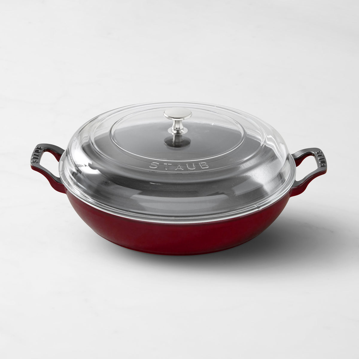 Staub Enameled Cast Iron Everything Braiser, 3.5-Qt.,Cranberry,