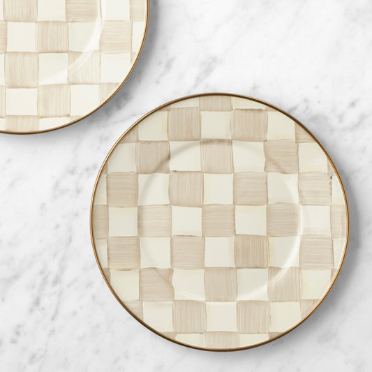 MacKenzie-Childs Mocha Check Salad Plates, Set of 4,,WSNOADS