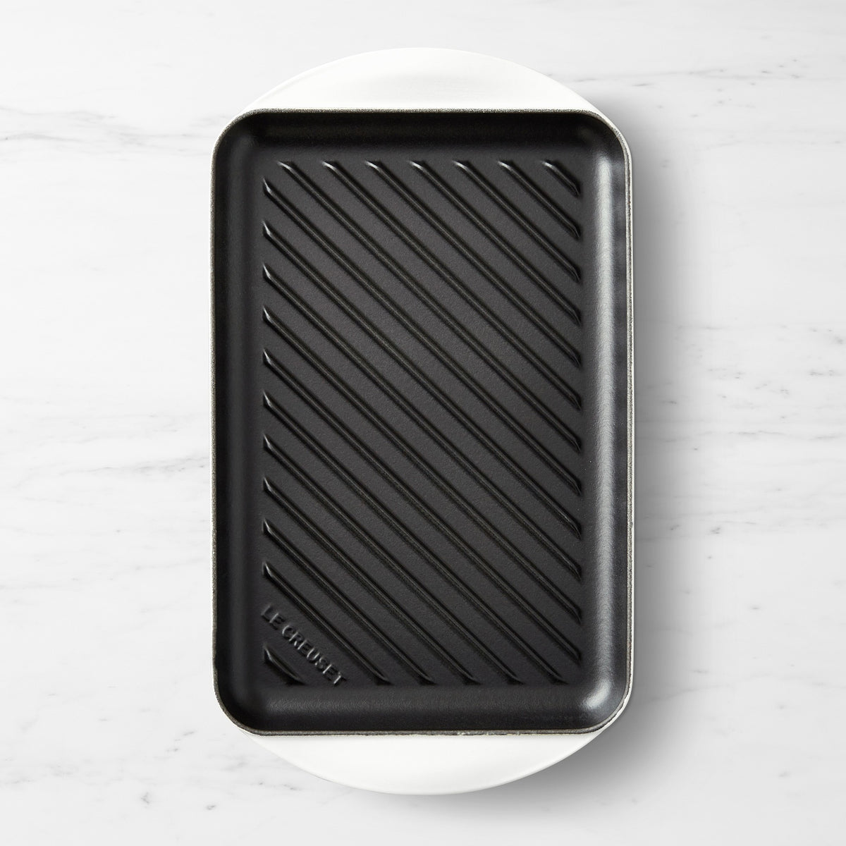 Le Creuset Enameled Cast Iron Skinny Grill,Matte White,