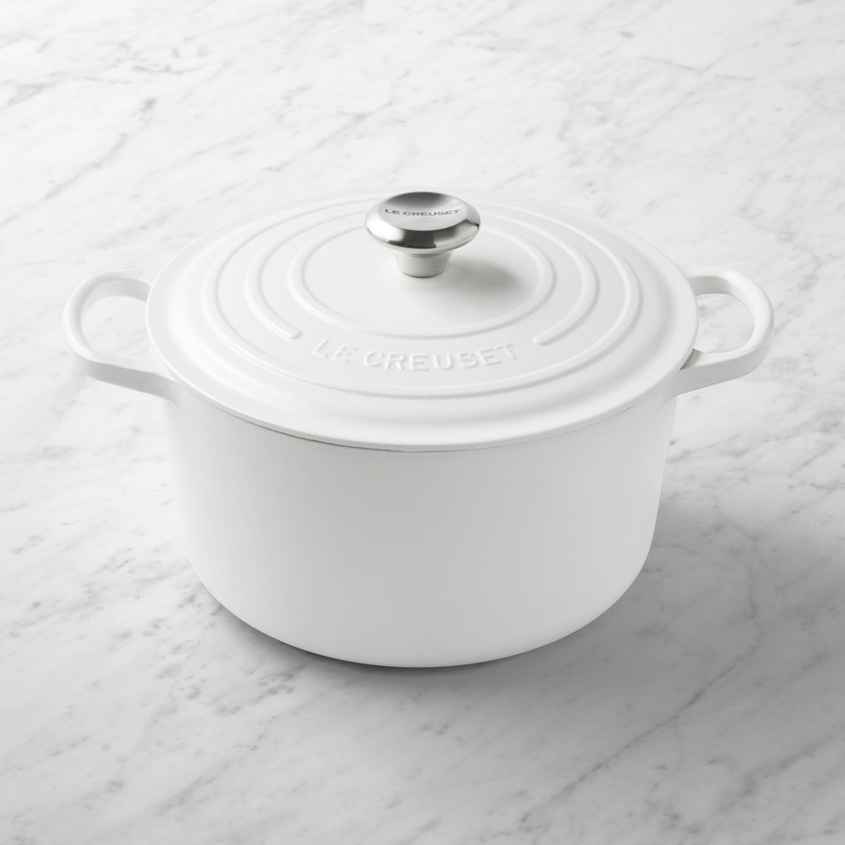 Le Creuset Signature Enameled Cast Iron Deep Round Oven, 6.5-Qt.,Matte White,