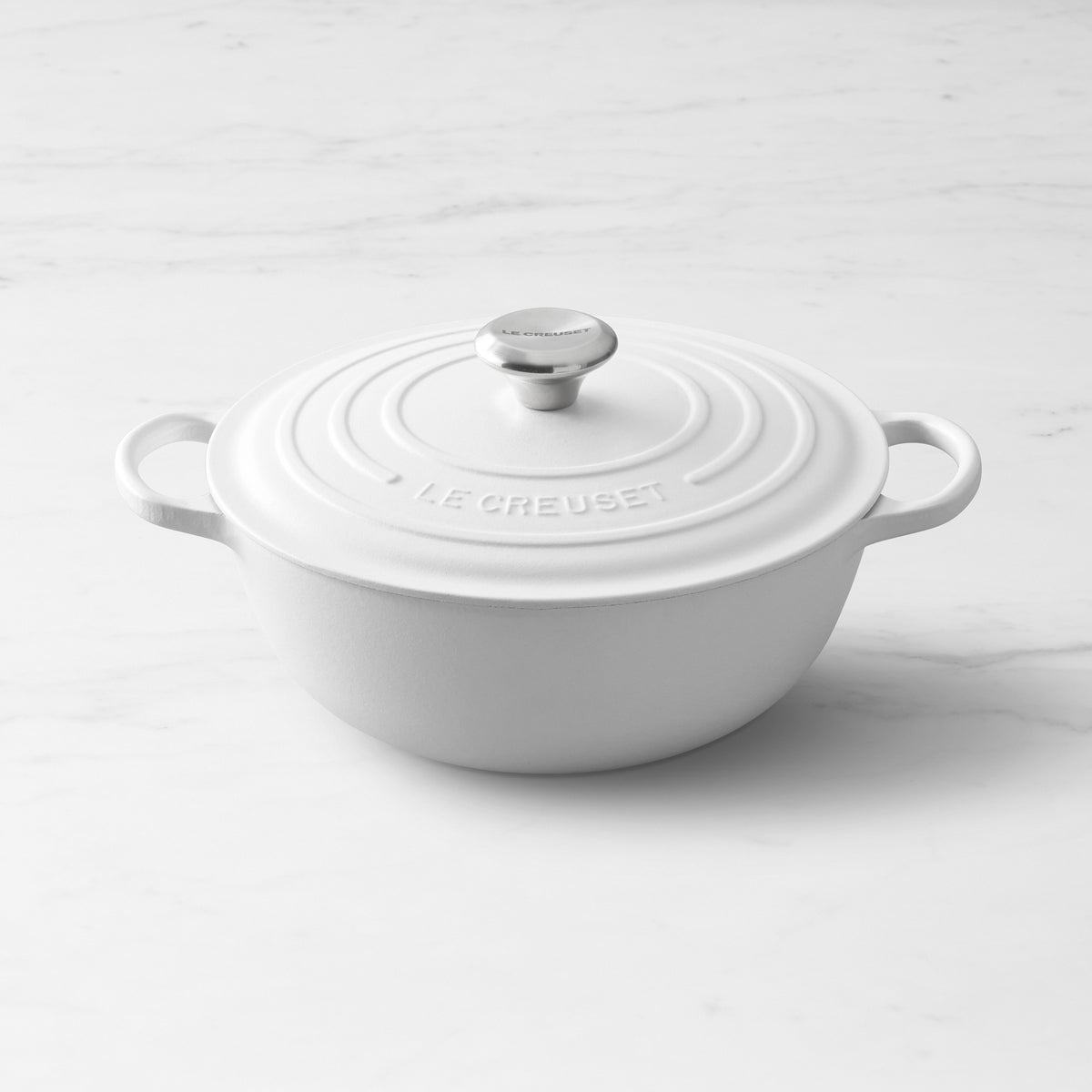 Le Creuset Signature Enameled Cast Iron Soup Pot, 4.5-Qt.,Matte White,