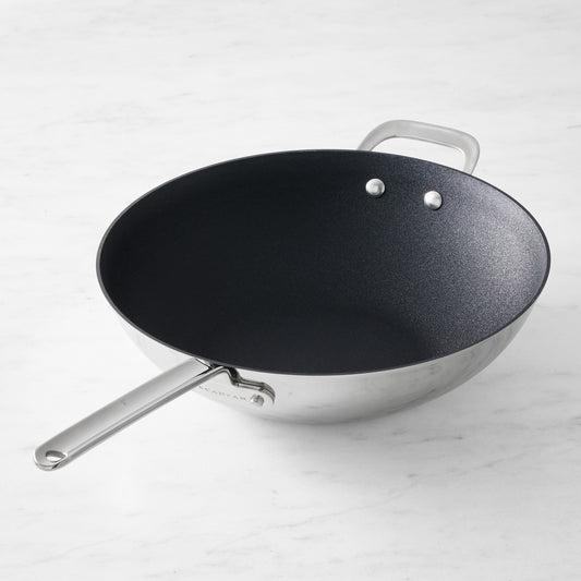 SCANPAN TSS+ Stainless-Steel Nonstick Wok, 12.5",,