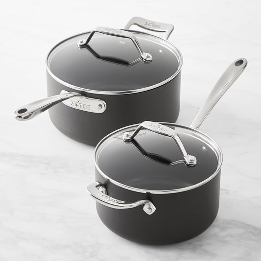 All-Clad Essentials Nonstick Saucepans, Set of 2,,