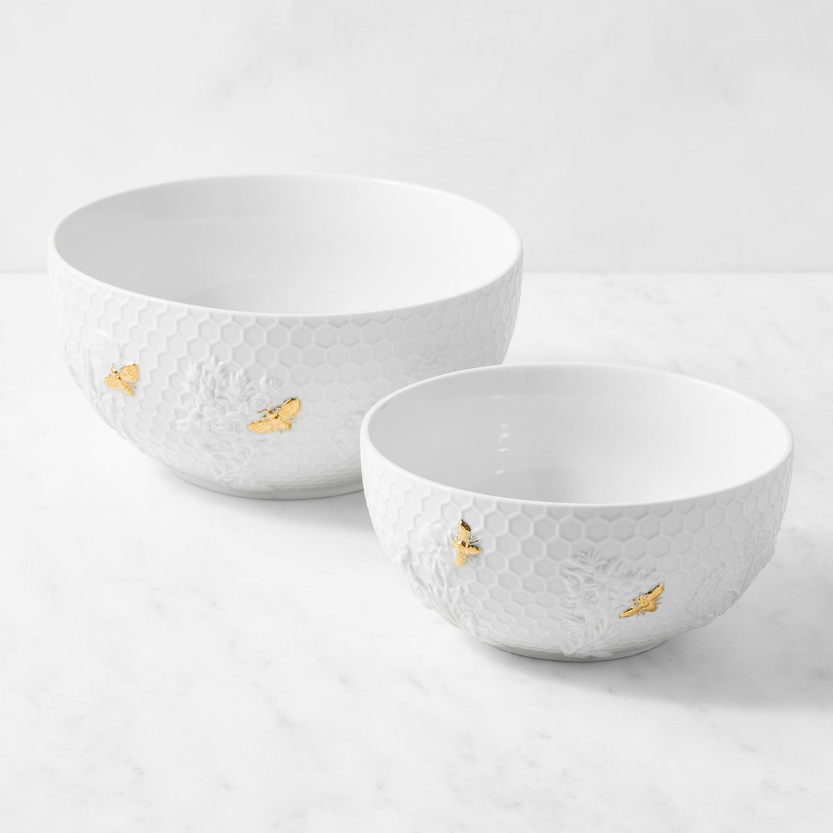 Honeycomb Porcelain Mixing Bowls, Set of 2,WSNOADS,Mixing Bowls