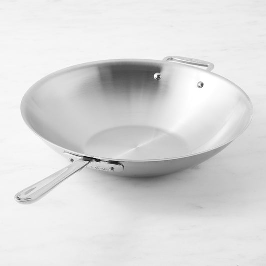 All-Clad D3 Tri-Ply Stainless-Steel Wok, 14",,