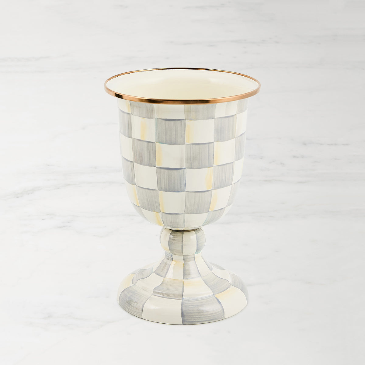 MacKenzie-Childs Sterling Check Pedestal Vase,,WSNOADS