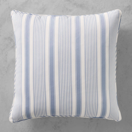 Hill House x Williams Sonoma Home Georgia Stripe Outdoor Pillow Cover,Blue,