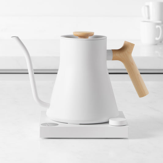 Fellow Stagg EKG Pro Electric Pour-Over Kettle,Matte White with Maple Handle,