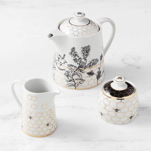 Honeycomb Teapot with Cream & Sugar Set,WSNOADS,Tea Kettles