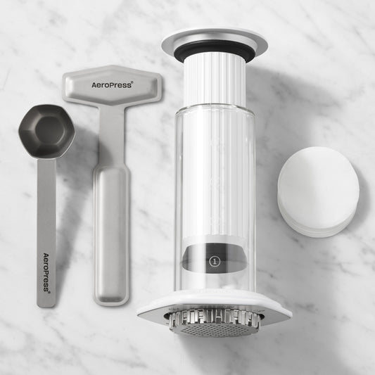 AeroPress Premium Glass Coffee Press,White,