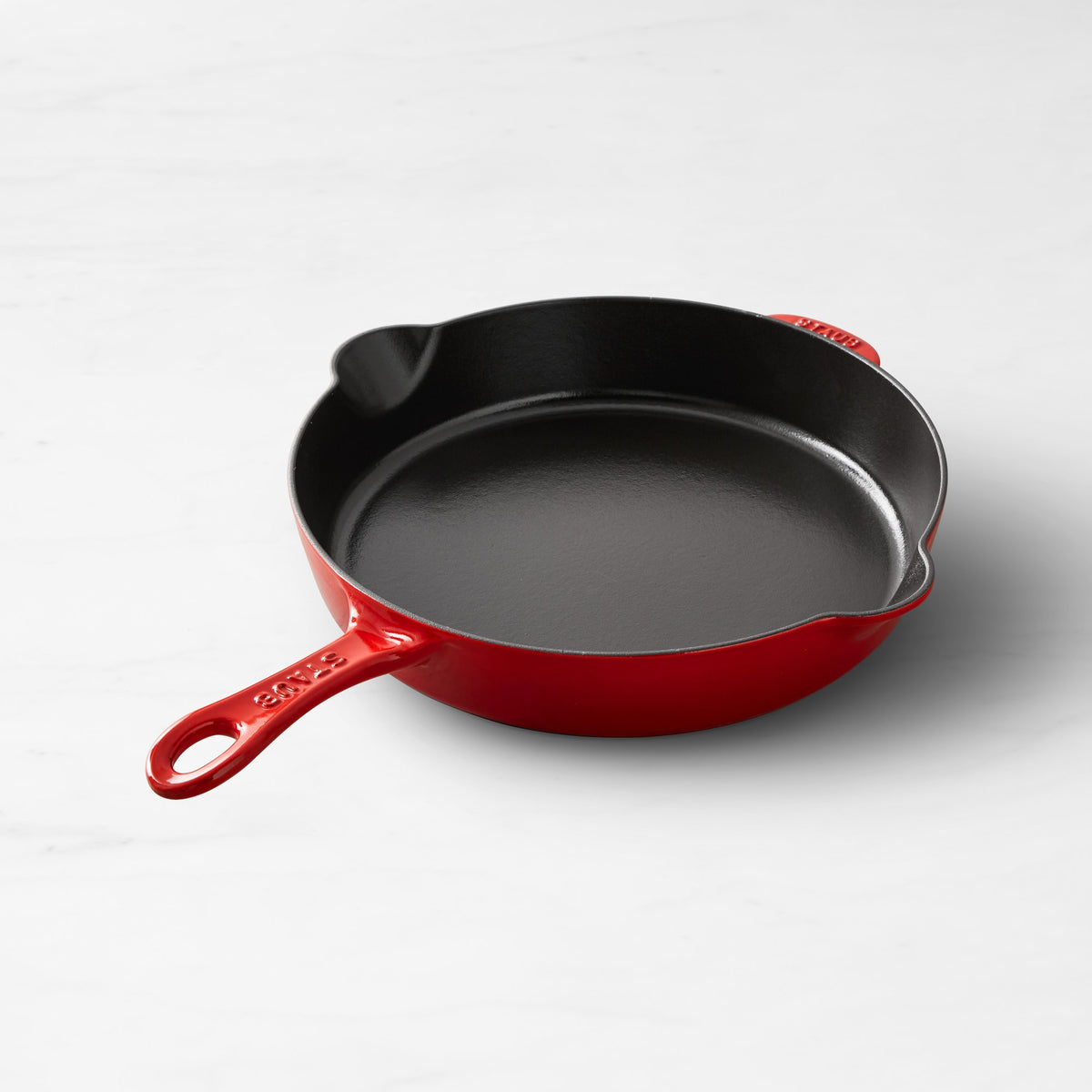 Staub Enameled Cast Iron Traditional Deep Skillet,Cherry Red,11"\, Cherry