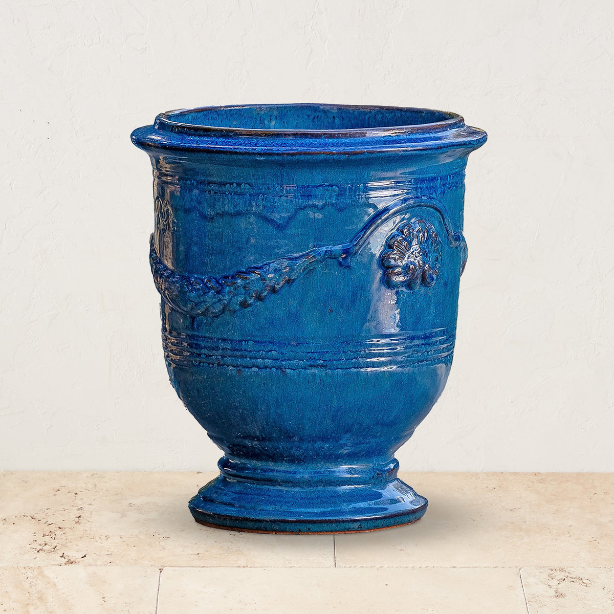 Coquille Anduze Urn in Cerulean,Small,
