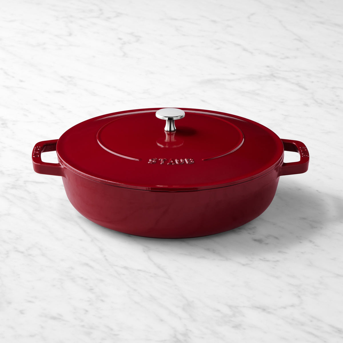 Staub x Smitten Kitchen Enameled Cast Iron Braiser 4-Qt,Cranberry,