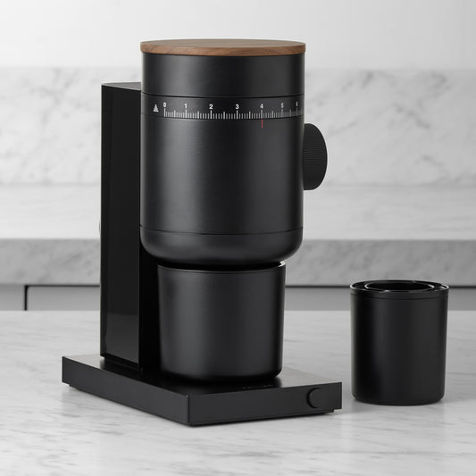 Fellow Opus 2 Conical Burr Coffee Grinder,Black with Walnut,